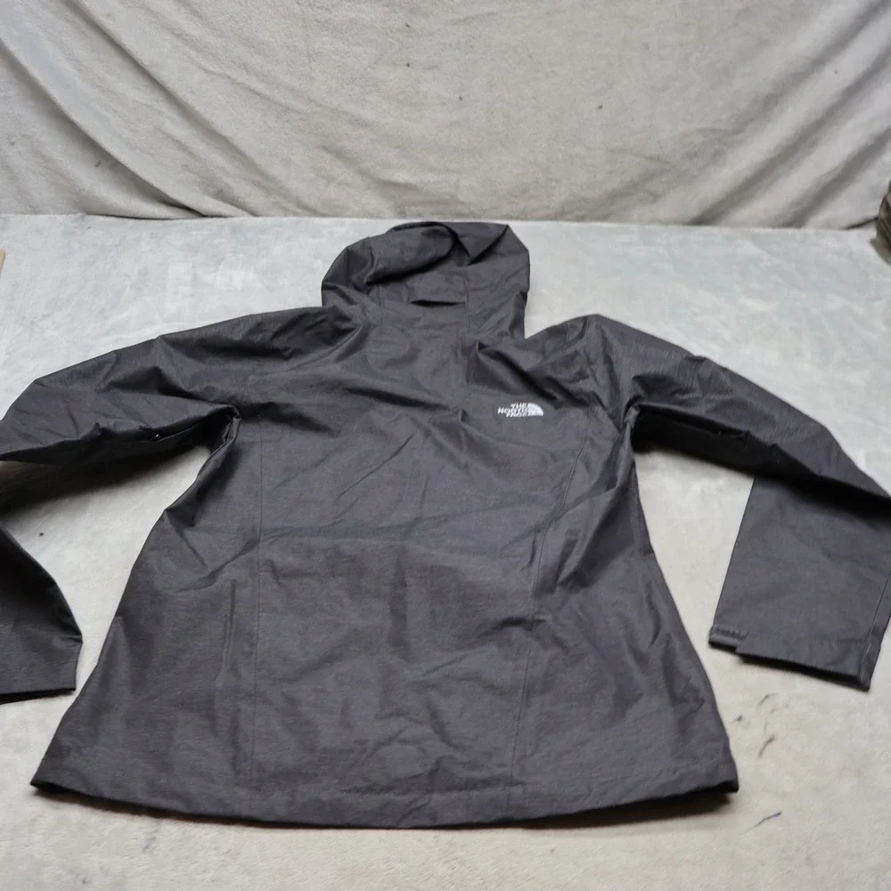 North Face Jacket Womens Small Grey Heathered Waterproof Wind Rain Light LOGO